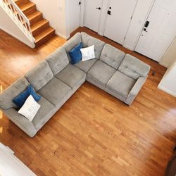 Stylish Light Gray Sectional Like New!