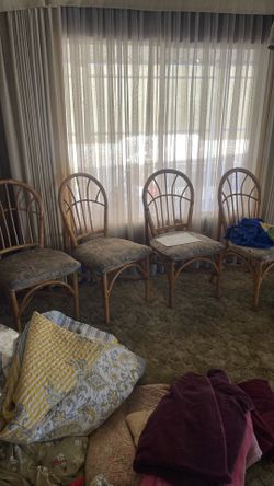 Set of 4 Rattan Dining Chairs