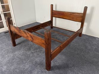 Rustic Solid Pine Queen Bed Frame