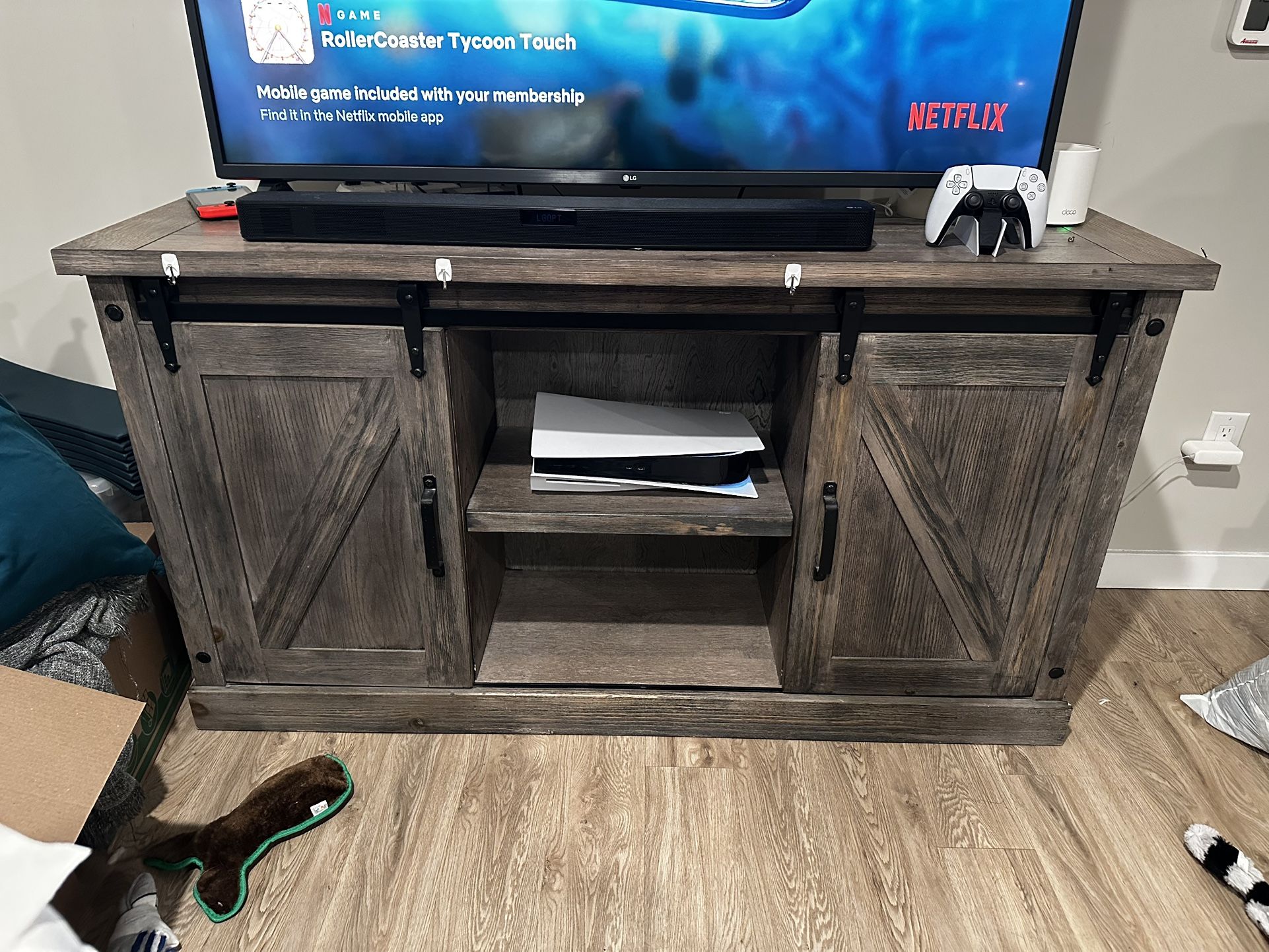Farmhouse Rustic TV Media Stand Console Table