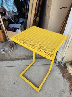Woven yellow side table