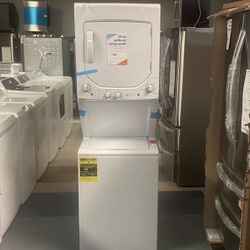 GE 24” Wide Washer With Agitator And Electric Dryer Stackable 