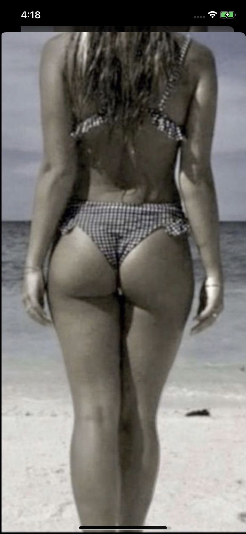 New Brazilian Black & white Plaid/checkers ruffles bikini /swimsuit/swimwear size Large and Small Very stylish and Sexy