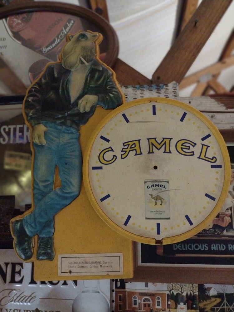 Vintage Camel Cigarette Clock