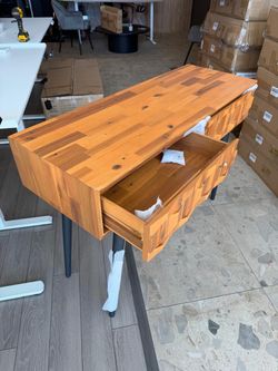 Wood Console Table with Drawers
