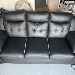 Black leather Couch