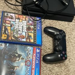 PS4 Slim With GTA And God Of War Games.