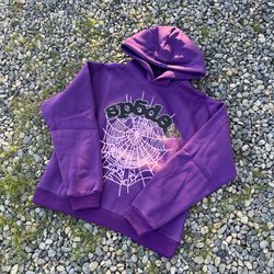 Purple Sp5der Web Hoodie Size Medium