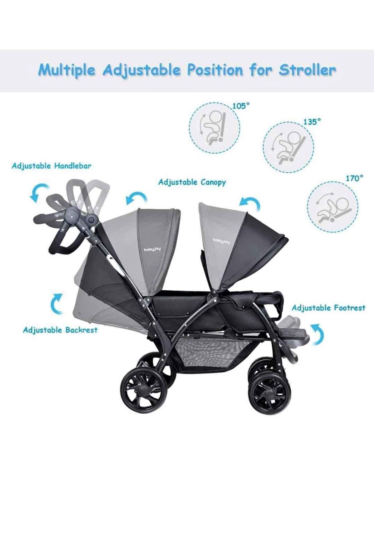Baby joy Double Stroller