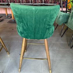 Green Velvet Bar Stool 