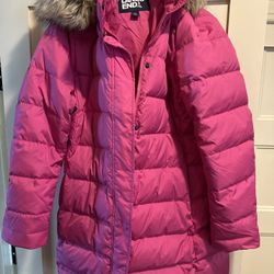 Lands End Pink Puffer Jacket