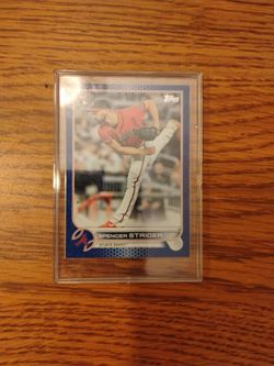Spencer Strider Blue Parallel Card Topps 