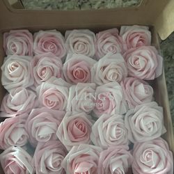 Faux Pink Roses/Greenery