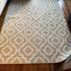 5x7 ‘ Area Rug Yellow And White
