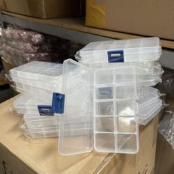 Clear Plastic Beads Pills Storage Box, 5x2.5x1 Inch, Pack Of 12 