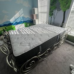 Bed frame, box spring and Mattress. Can sell seperate