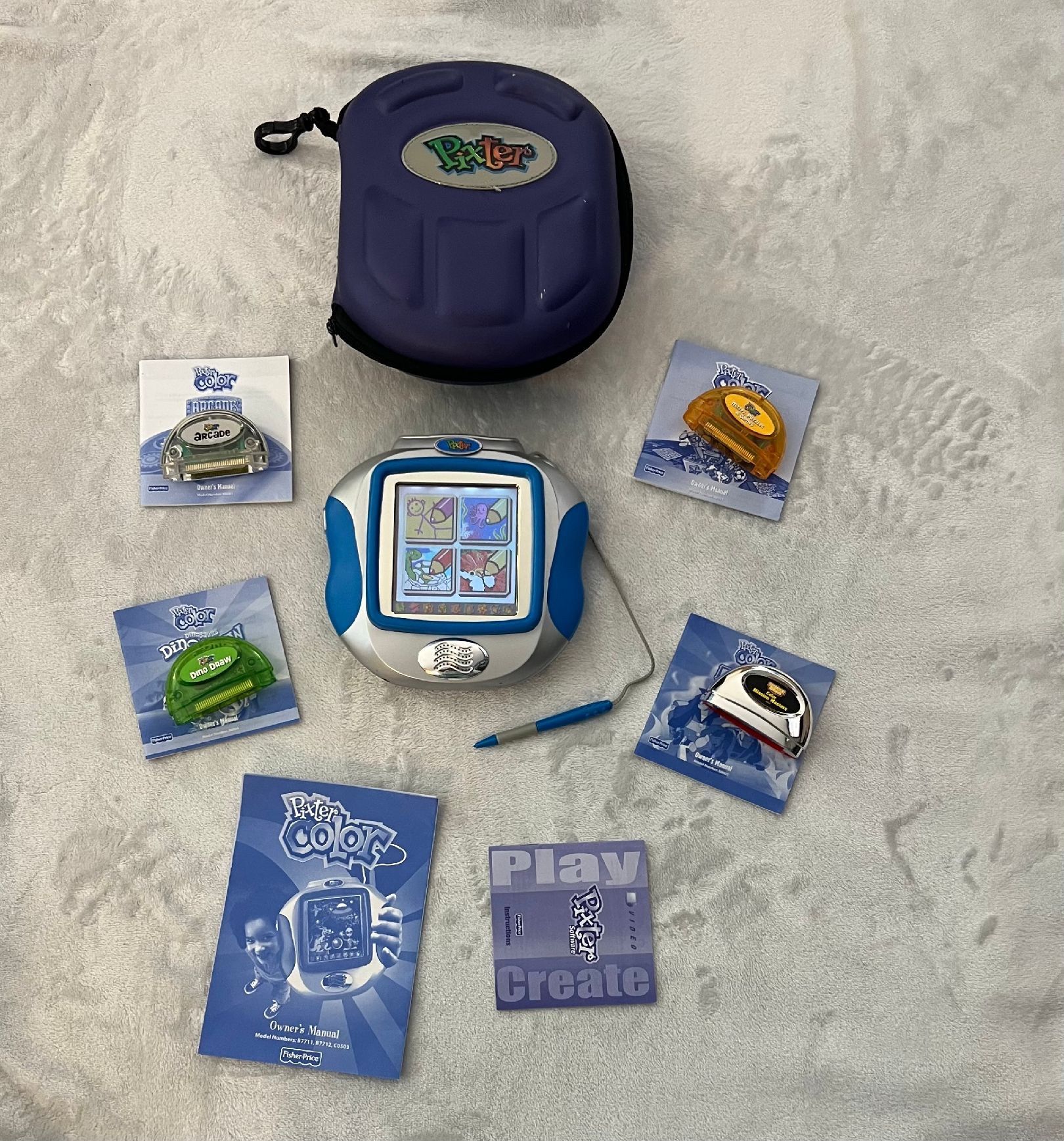 Pixter Color Fisher Price with Case and Four Games
