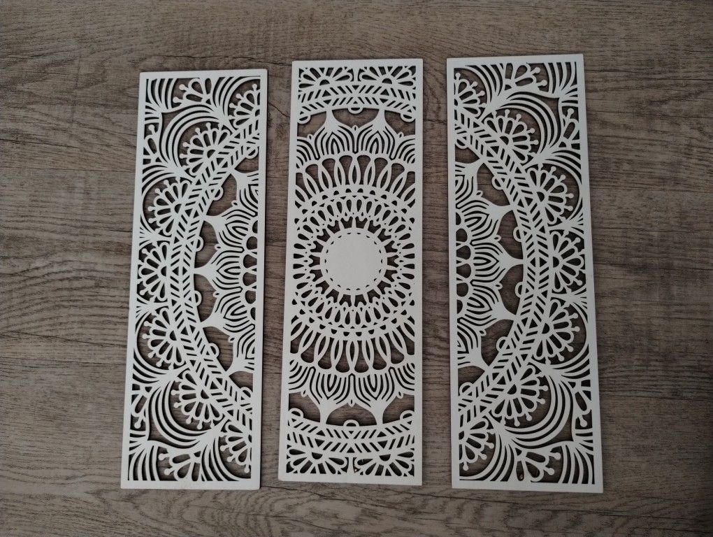 3pcs Mandala Wall Art Carved Wood