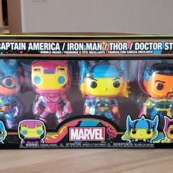 Marvel Funko Pop 4 Pack Blacklight 