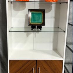 Mid Century Modern 3 Shelf Display Cabinet and Storage - New In The Box