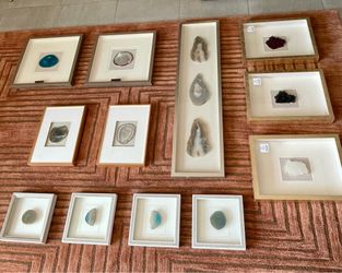 12 Framed Gem, Mineral & Stone Variety