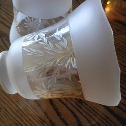 Vintage Amber Glass Bell Shade With Frosted Top and Bottom  ...
