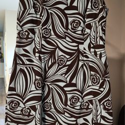 AGB Dress - Sleeveless, Light Blue & Brown - Women's Size 10