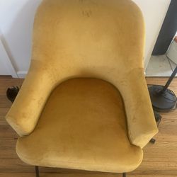 Yellow Velvet Accent Chair
