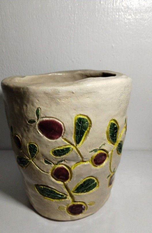 JENNA S. PORTERY POT PLANT HOLDER - VASE 6"×5"