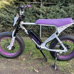 MacFox X1S E-bike, Barely Used, 1 Owner, White And Purple 