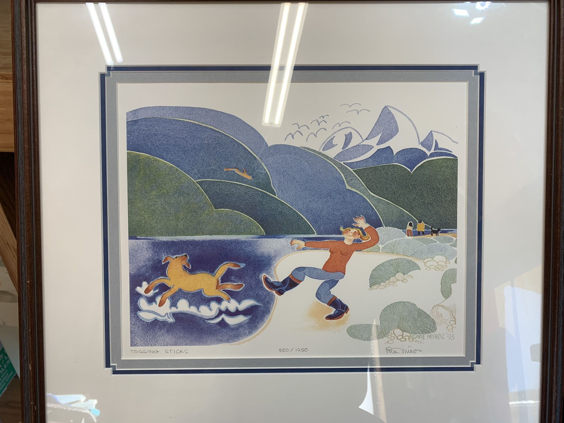 Rie Munoz “Tossing Sticks” Lithograph