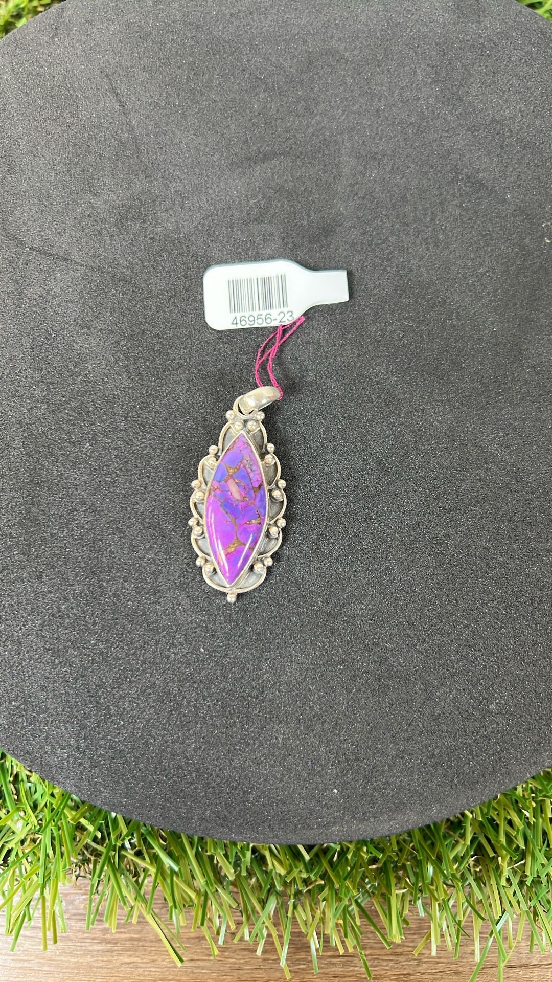 Sterling Silver Purple Turquoise Pendant