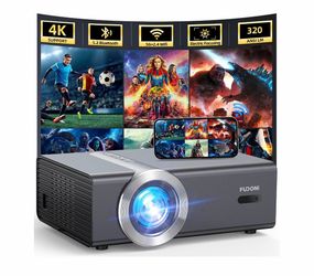 Focus Auto Keystone WiFi Bluetooth Outdoor Home Theater Projector, 4K Supported, for Bedroom|Classroom|Church|Camping|RV|Business