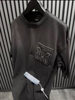 Amiri Dark Gray T-Shirt with Logo Pocket