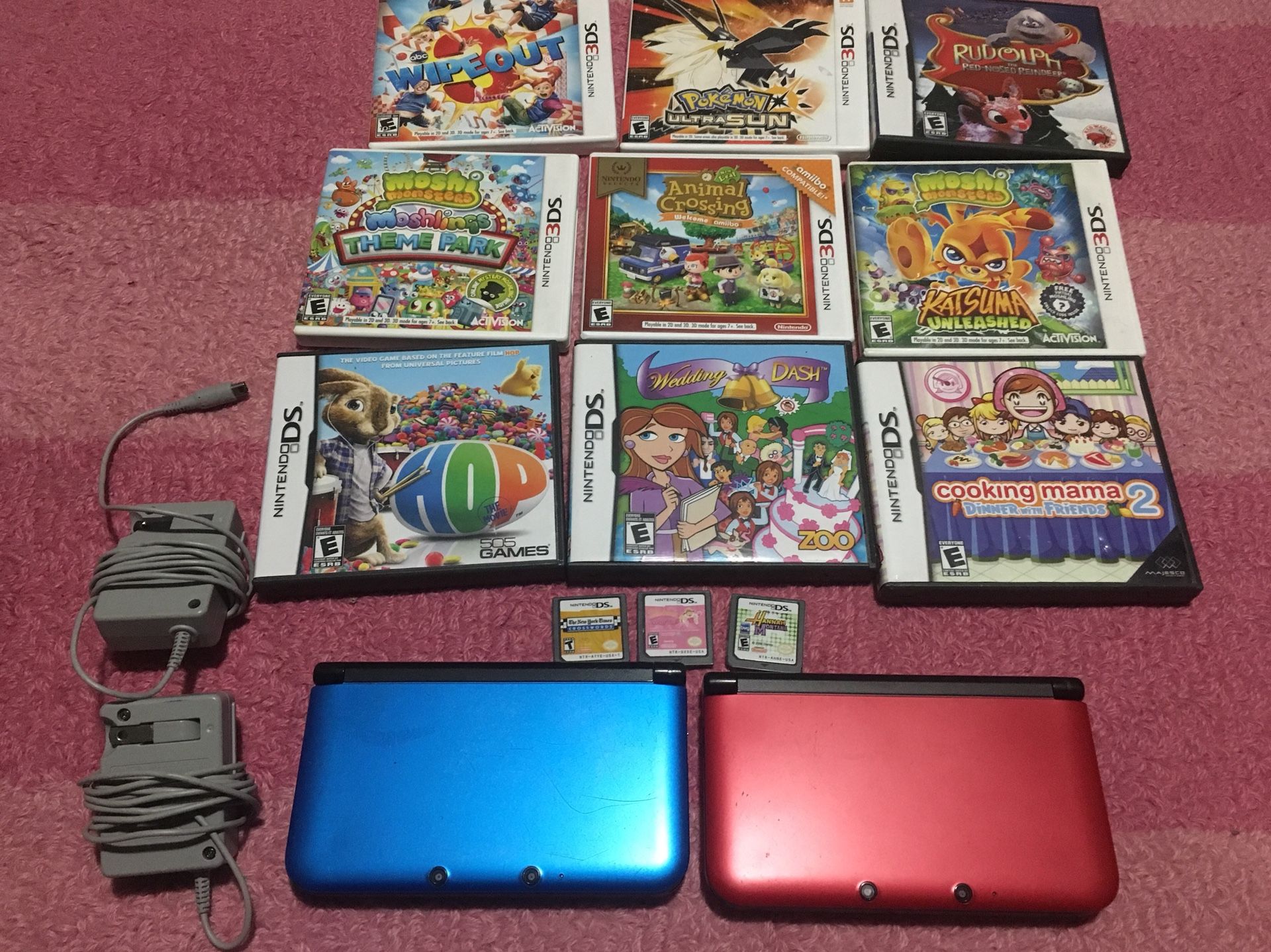 Two Nintendo 3DS XL with games and charger $180 OBO