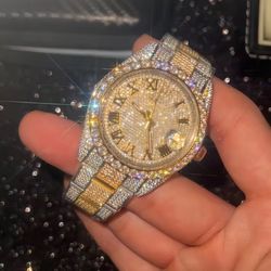 Two Tone Iced Out Watch  