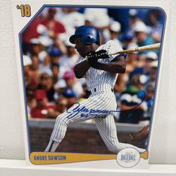 Andre Dawson Chicago Cubs Signed Baseball Days Card Photograph 8 x 10