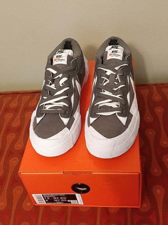 Nike Sacai Blazer Low Iron Grey Size 7.5