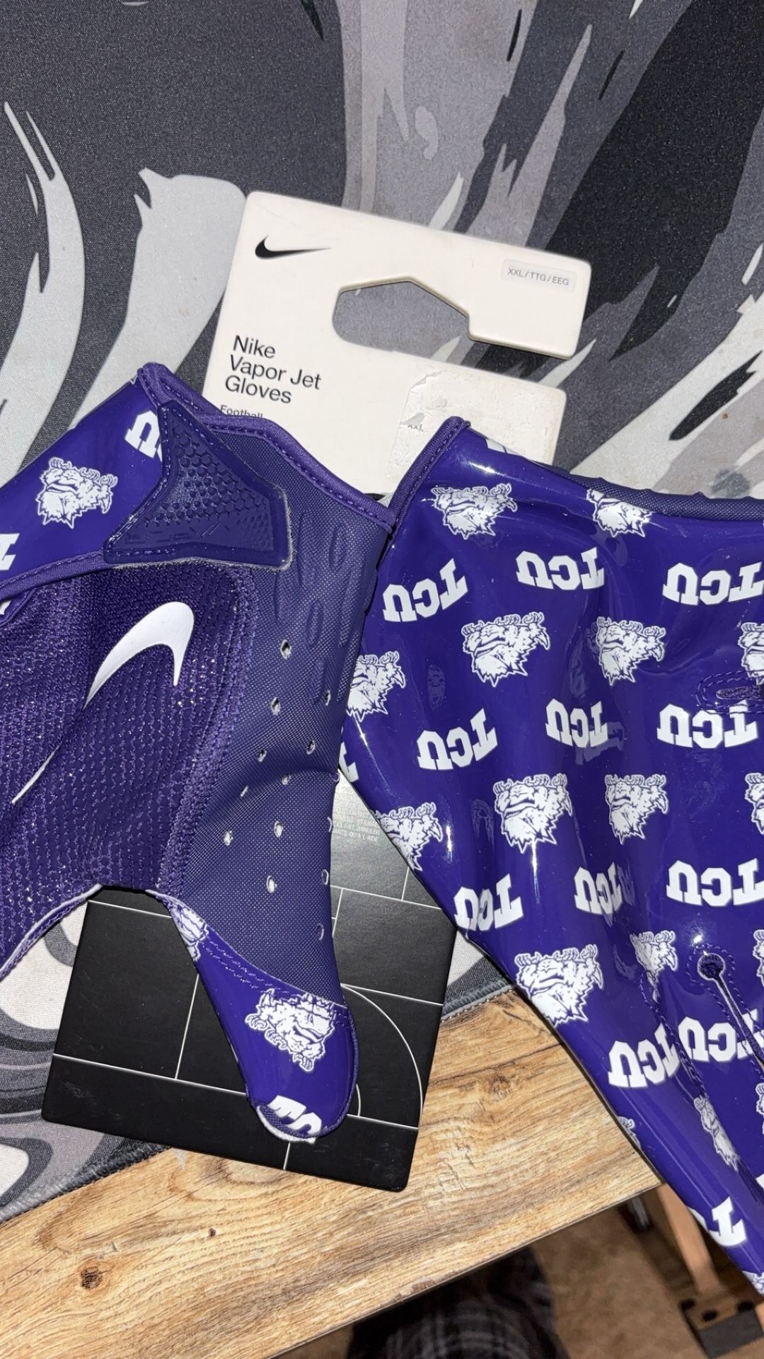 TCU college Football Gloves Size 2xl