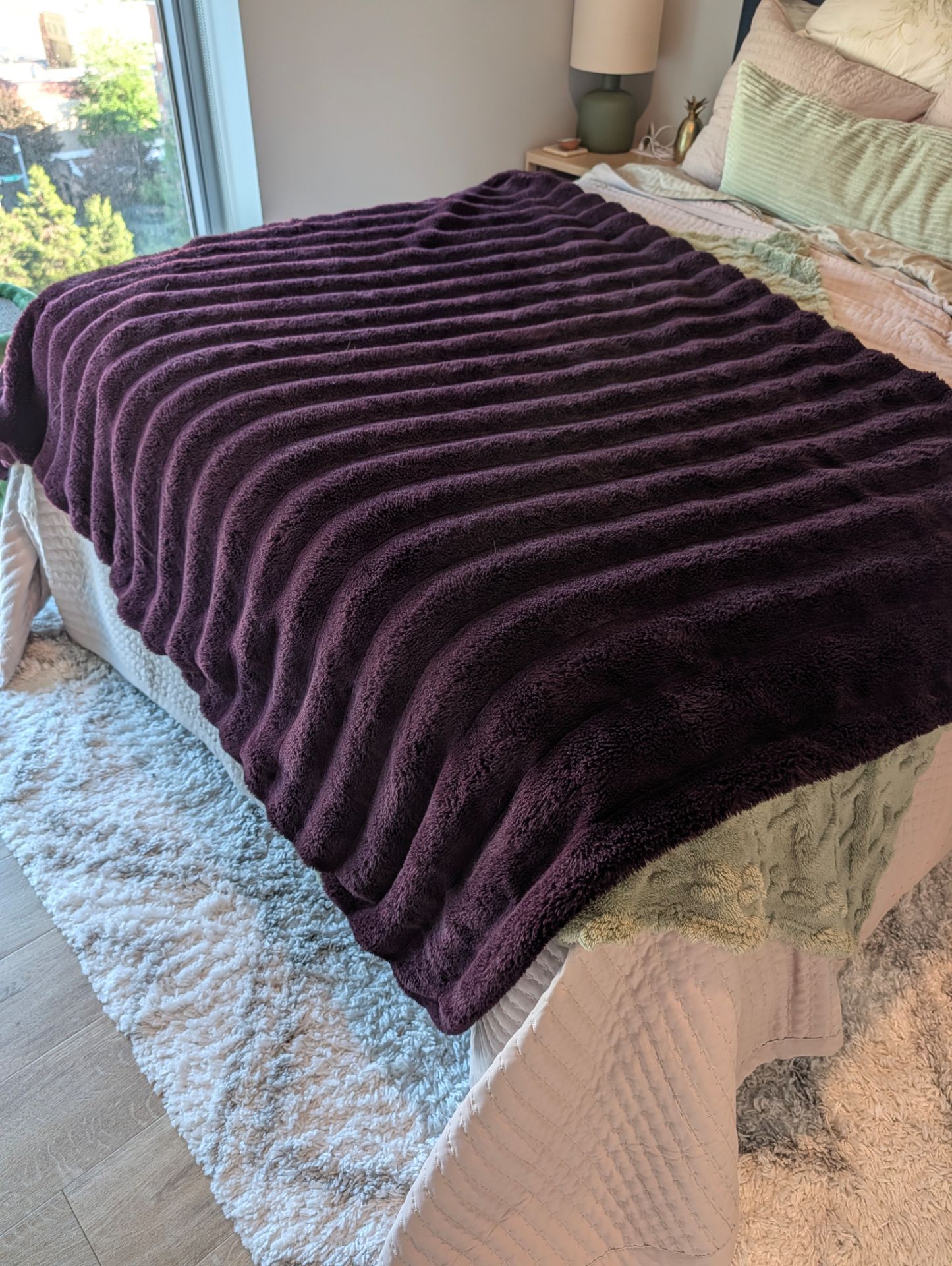 Purple Velvety Plush Throw Blanket