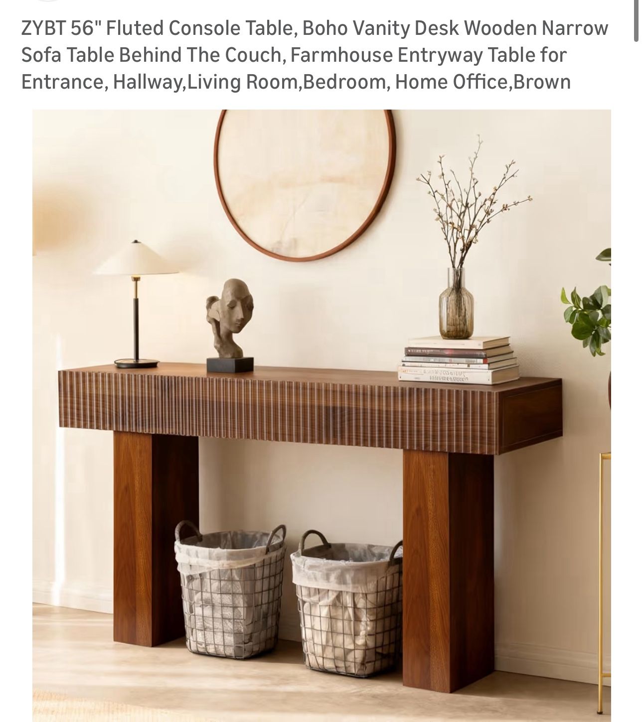 56” Console Table , Vanity Desk