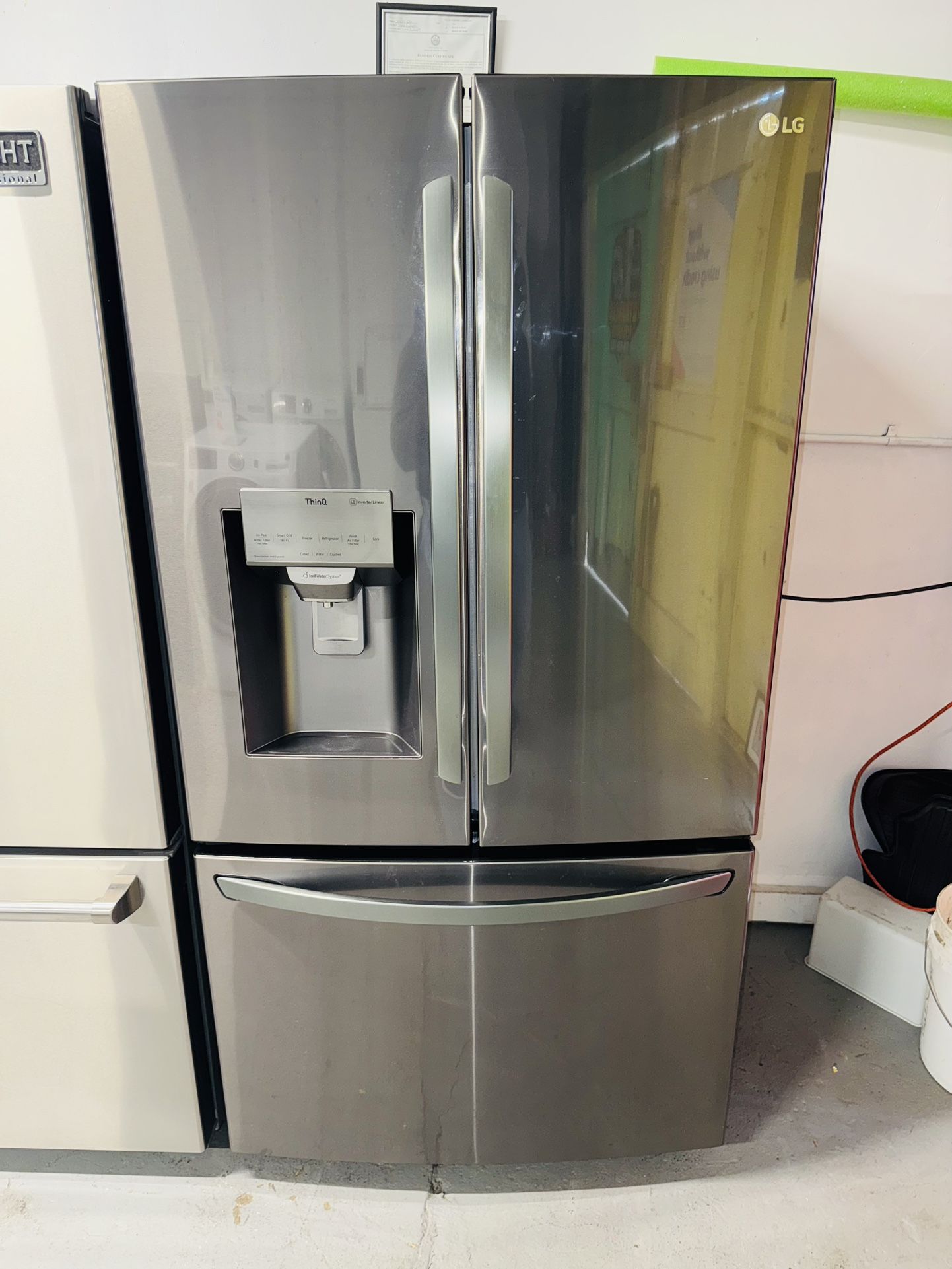 LG refrigerator stainless steel 36x69x24 one receipt for 90 days warranty