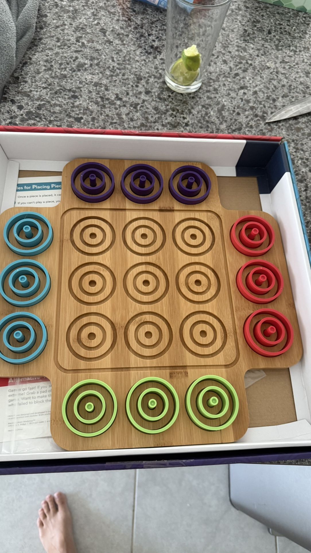 Otrio Board Wood Game