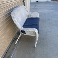 White Resin Wicker Sofa