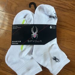 NWT Spyder men’s quarter socks 6 pairs