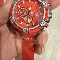 Invicta BOLT 52mm Chronograph Quartz Red/Steel Tone Men's Watch