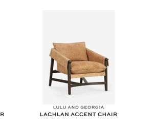 Lulu and Georgia Lachlan Accent Chairs Tan  Suede Organic Luxury Designer