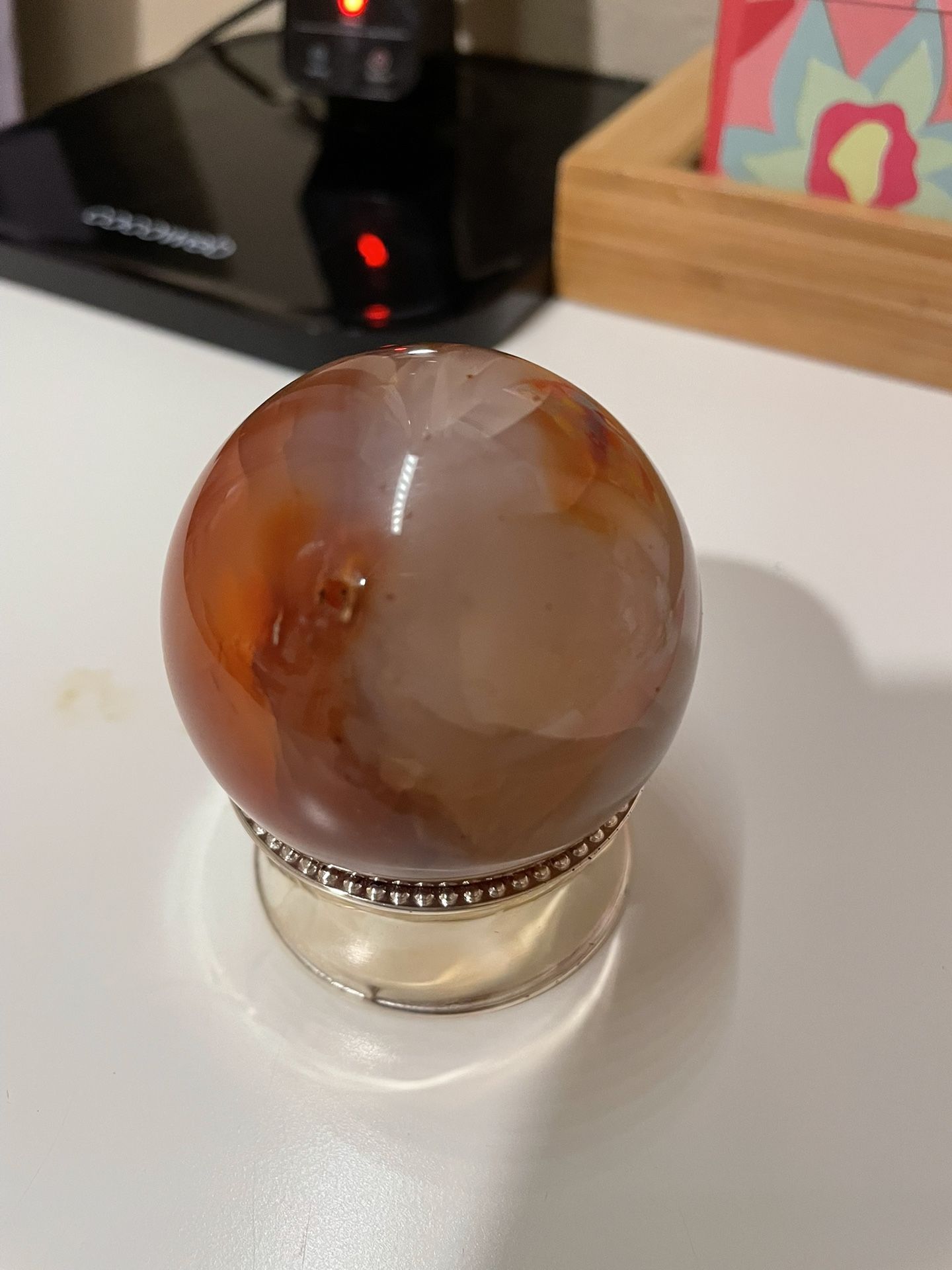 Carnelian Agate Sphere Orb Ball 2”