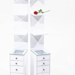 Makeup Vanity TowerShelf With 5 Drawers