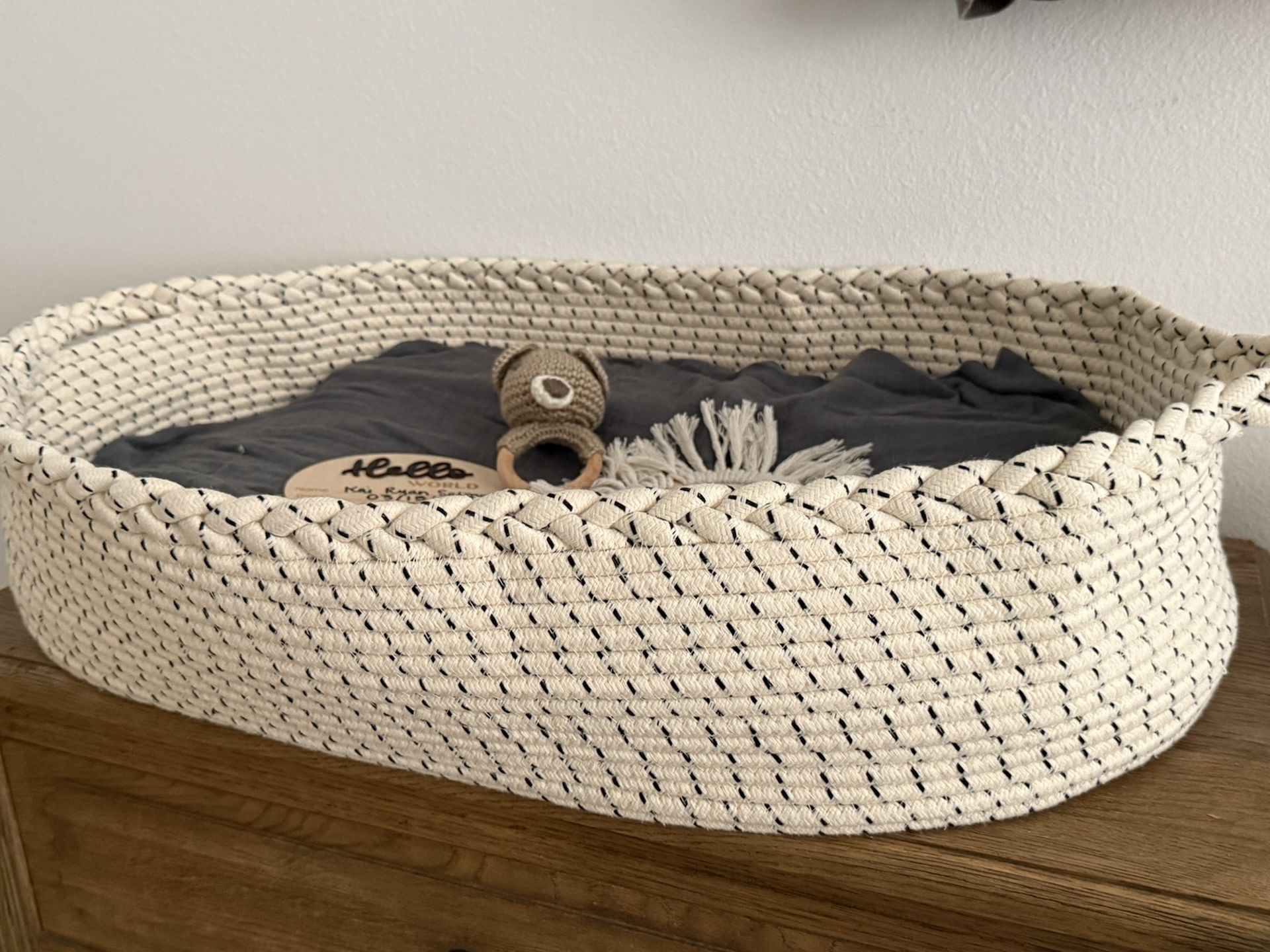 Moses Boho Tabletop Changing Basket With Pad